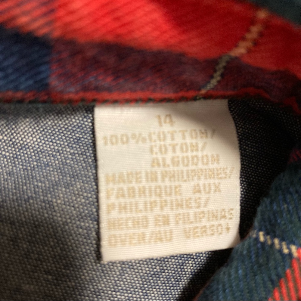 NWOT Liz Claiborne Lizwear Vintage 90s Top Long Sleeve Blouse Plaid Red Size 14 - Picture 14 of 16